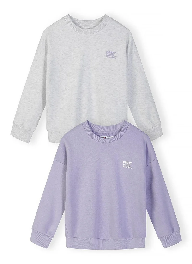 مينوتي Unisex sweatshirt 2-pack lilac grey long sleeve 3-15 years